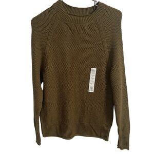 Women’s Sonoma green Everyday waffle  Crew Neck Sweater XS NWT